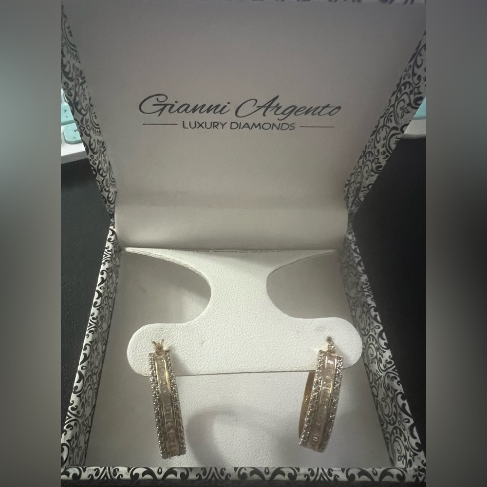 Gianni Argento luxury diamond hoop earrings